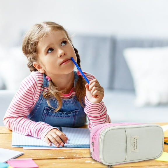 SouMaox Canvas Stationery Bag Macaron Tone Aesthetic Storage Pouch Versatile Desktop Organizer for Creative Art Supplies Office Writing