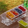 thumbnail image 1 of SouMaox Chilled Fruit Organizer Divided Serving Tray Garnish Station Portable Ice Cooled Container for Outdoor Parties Picnic Bar Use, 1 of 9