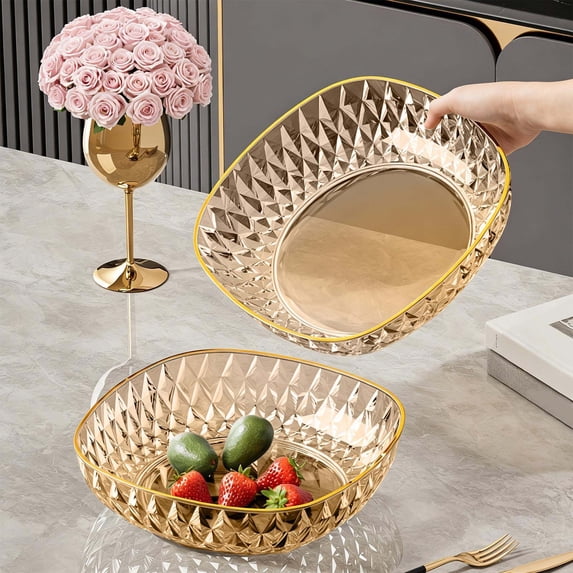 SouMaox Clear Plastic Vegetable Tray Sturdy Salad Basket Serving Bowl Versatile Kitchenware for Outdoor Picnics Home Parties Daily Dining