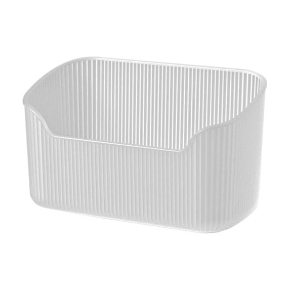 SouMaox Clear Storage Bin, Sturdy Plastic Construction, Wide Mouth Access, Organizing Daily Palettes Brushes, for Bathroom Vanity Desks