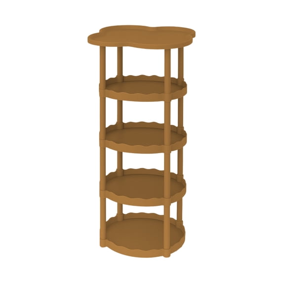 SouMaox Cloud Shape Sofa Side Table Rolling Small Coffee Table Cream Style Nightstand Four Leaf Tiered Storage Shelf Mobile Bedside Stand