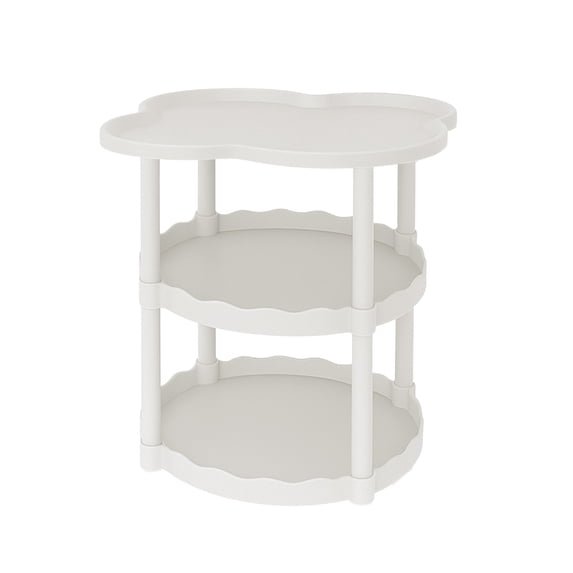 SouMaox Cloud Shape Sofa Side Table Rolling Storage Shelf Small Coffee Desk Cream Style Nightstand Mobile Utility Cart End Table