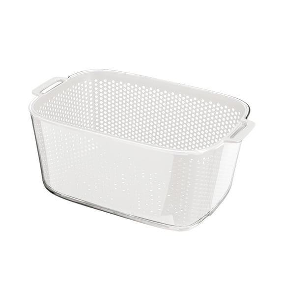 SouMaox Colander Set Double Layer Basin Bowl Vegetable Fruit Washing Basket Portable Kitchen Storage Bin Dustproof Lid Drainer Handles