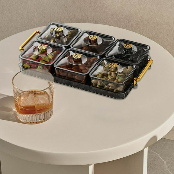 SouMaox Compartmentalized Platter High Value Nut Storage Fruit Tray Snack Serving Box for Living Room Holiday Gatherings