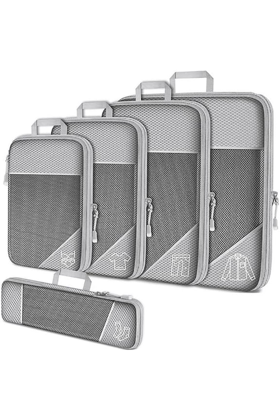 Compression Packing Cubes Travel Luggage Organizer Bags Suitcase Clothing Dividers Lightweight Nylon Mesh Storage Pouches