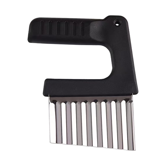 SouMaox Crinkle Cutter Vegetable Slicer Stainless Steel Wavy Chopper Potato Fry Blade Kitchen Tool Manual Garnishing Kit Sharp Slicing