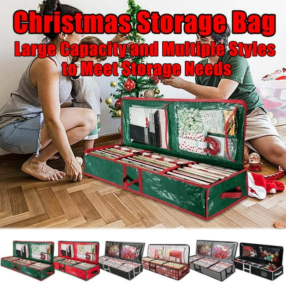 SouMaox Daily Necessities Adult 41.3"x14.2"x6.3" Multifunctional Organizing Plastic Closet Christmas Decoration Storage Bag w/ Storage Pouch, Green