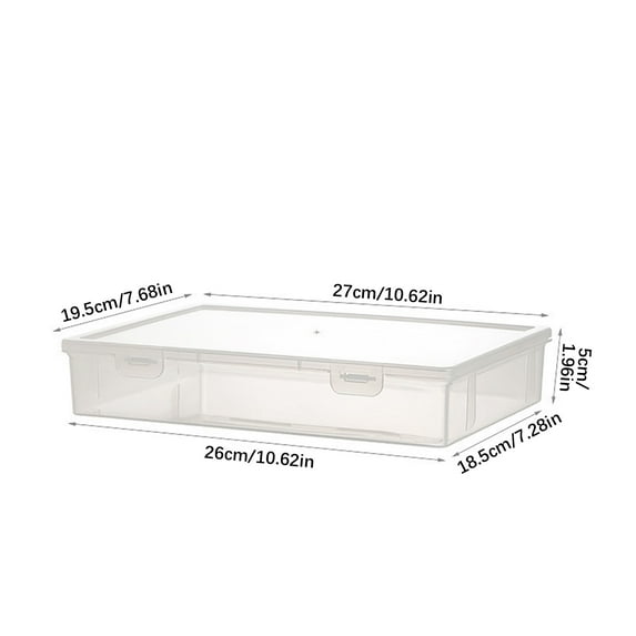 SouMaox Desktop File Storage Box Transparent Plastic Office Document Organizer Stackable Stationery Bin Paper Holder Workspace Container