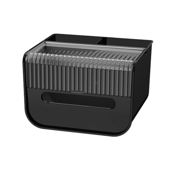 SouMaox Desktop Stationery Storage Case Flip Top Paper Container Multifunctional Organizer Box for Home Office Dining Room Use