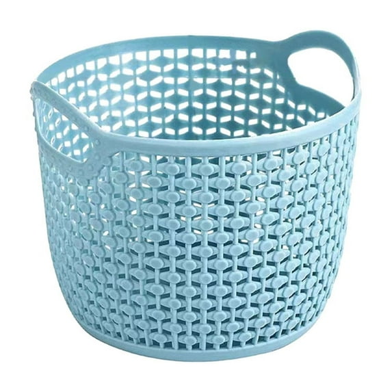 SouMaox Desktop Storage Basket, Artificial Rattan Style, Dual Opening Design, Organization for Home Office