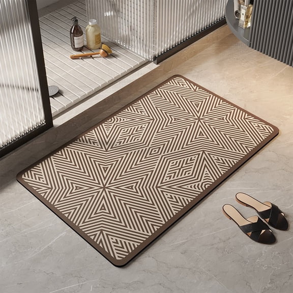 SouMaox Diatom Mud Bathroom Mat Non Slip Absorbent Floor Rug Stain Proof Fast Drying Surface for Bathtub Vanity Entrance
