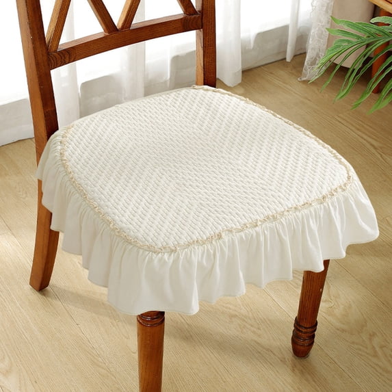 SouMaox Dining Chair Pad, Ruffled Bow Seating Cover, Style Furniture Accessory for Vanity Desk and Kitchen Decor