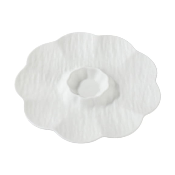 SouMaox Dumpling Plate Dipping Sauces Compartment Plastic Sushi Tray Appetizer Serving Dish Snack Platter Patterned Commercial Food Server