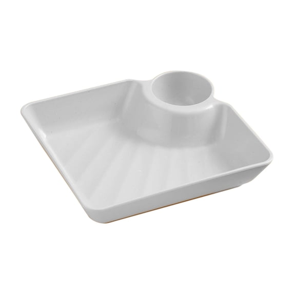 SouMaox Dumpling Plate Integrated Dipping Sauce Dish Reusable Plastic Serving Tray Appetizer Platter Snack Dishware Home Kitchen Essentials