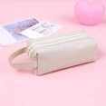 thumbnail image 1 of SouMaox Fabric Stationery Pouch Dual Compartment Pen Bag Organizer Portable Zipper Case for Office Desk Storage Travel Accessory, 1 of 9