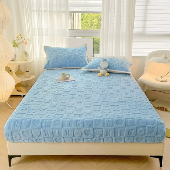 SouMaox Fitted Sheet Checkerboard Pattern Mattress Cover Quilted Bedding Accessory Sleep Surface Enhancement for Bedroom Sleep Spaces