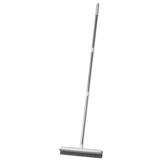 SouMaox Floor Scrub Brush Squeegee Broom Long Handle Scrubber Household Cleaning Tool Dual Action Sweeper Rug Carpet Scraper Indoor Outdoor