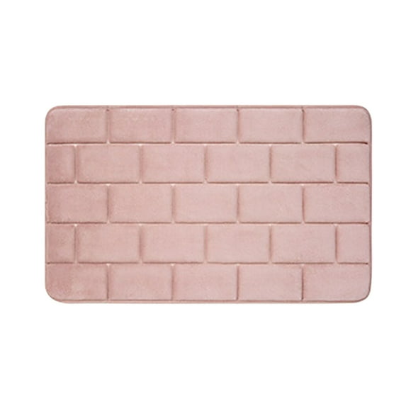 SouMaox Foam Bath Rug Striped Velvet Absorbent Bathroom Mat Non Slip Washable Floor Carpet for Tub Sink Kitchen Laundry Room Decor