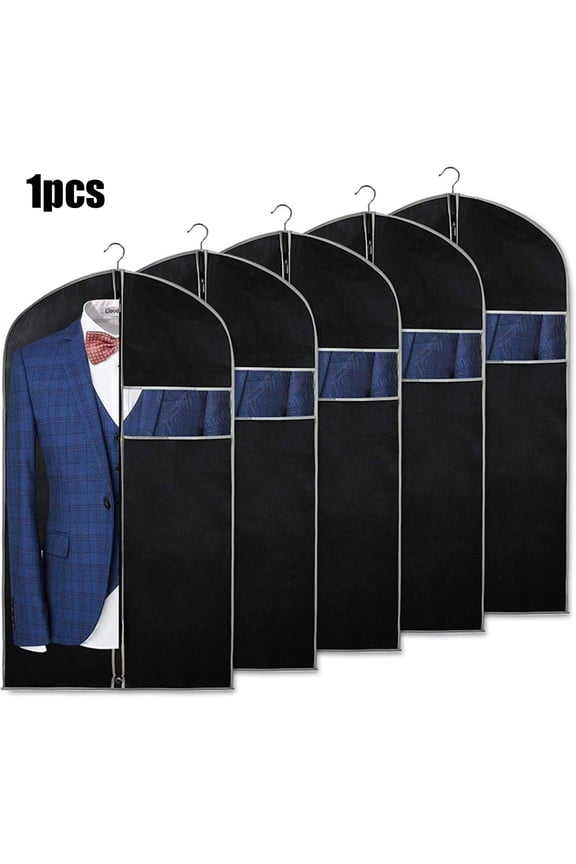Garment Bag, Closet Storage Organizer, Foldable Design with Transparent Windows, for Suits Jackets Dresses, Professional Wardrobe Essential
