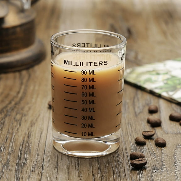 SouMaox Glass Ounce Measuring Cup Heavy Base Clear Espresso Shot Glass Measurement Tool for Home Bar Kitchen Coffee Brewing