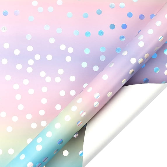 SouMaox Gradient Glossy Wrapping Paper, Metallic Foil Roll, Large Size Wrap for Birthday Party Presents
