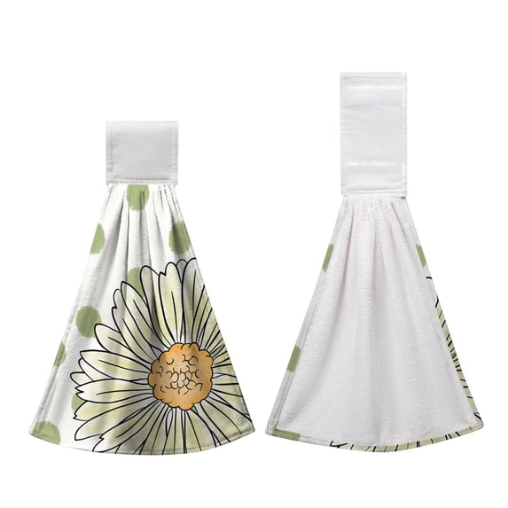 SouMaox Hanging Hand Towel Printed Absorbent Kitchen Bar Bathroom Decor Soft Quick Dry Hanging Loop Wipe Cloth