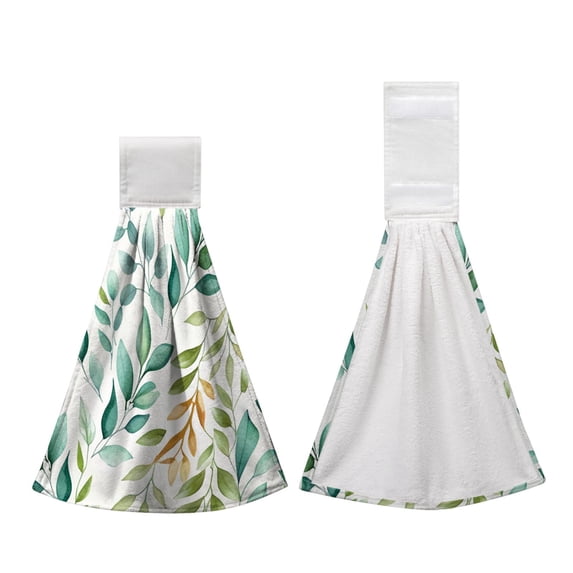 SouMaox Hanging Hand Towel Printed Absorbent Kitchen Bar Bathroom Decor Soft Quick Dry Hanging Loop Wipe Cloth