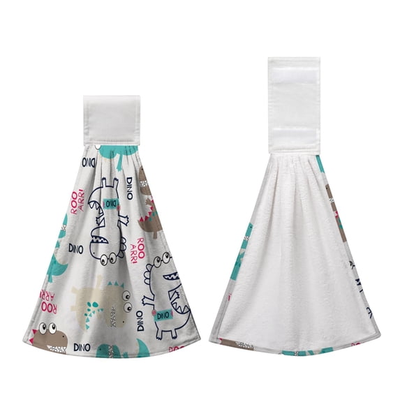 SouMaox Hanging Hand Towel Printed Absorbent Kitchen Bar Bathroom Decor Soft Quick Dry Hanging Loop Wipe Cloth
