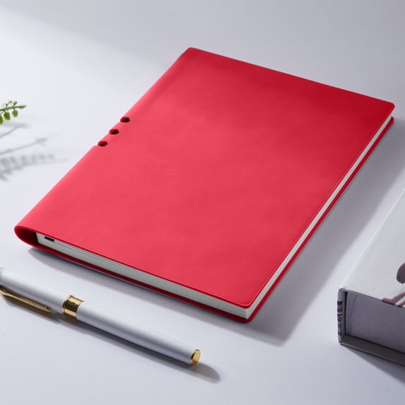 SouMaox Hardcover Business Notebook, Leather Front Cover, Built-in Pen Loop, Smooth Writing Journal for Office Desktop Note