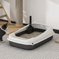 thumbnail image 1 of SouMaox High Sided Litter Box, Splashproof Rim Pet Basin, Open Top Sand Tray, Easy Cleaning Sifting Scoop for Indoor Felines, 1 of 9