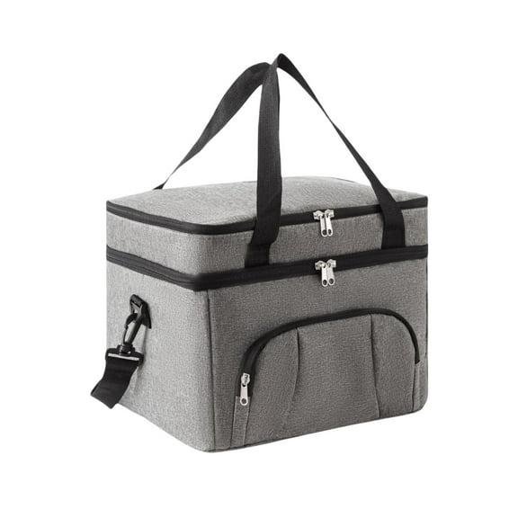 SouMaox Insulated Lunch Bag, Double Compartment Leak-Resistant Cooler, Portable Storage Organizer for Office Work Outdoor Picnics Daily Travel