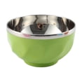 thumbnail image 1 of SouMaox Insulated Stainless Steel Soup Bowl Double Layer Heat Resistant Kitchenware Colorful Tableware Lightweight Cereal Rice Basin, 1 of 9