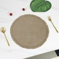 thumbnail image 1 of SouMaox Jute Placemats Linen Weaving Table Mat Decorative Insulation Pad for Western Dining Room Holiday Parties, 1 of 7