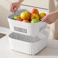 thumbnail image 1 of SouMaox Kitchen Organizer Basket Efficient Drainage Storage Container Vegetable Washer Utility Bin for Home Pantry Organization Needs, 1 of 7