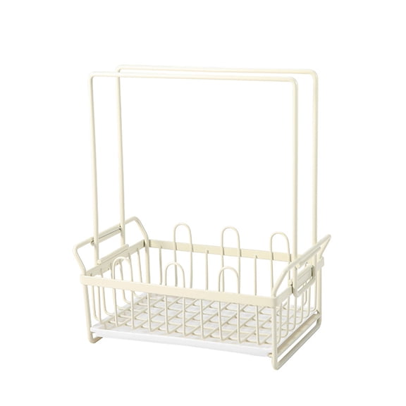 SouMaox Kitchen Organizer Sponge Holder Steel Drainage Rack Dish Soap Detergent Storage Stand Hanging Cloth Drying Tray Shelf