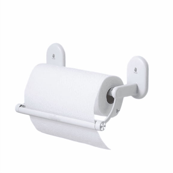 SouMaox Kitchen Organizer, Suction Cup Mount Paper Holder, One Hand Tear Dispenser, Cling Film Foil Storage for Vertical Wall Surfaces