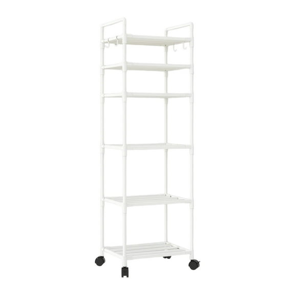 SouMaox Kitchen Rack Trolley, Rolling Multi Layer Frame, Water-Resistant Floor Standing Unit, Organizes Daily Necessities for Pantry Laundry