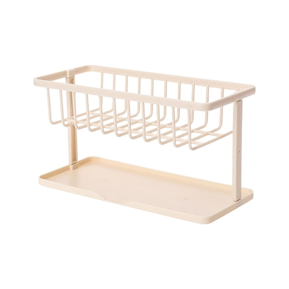 SouMaox Kitchen Sink Organizer Sponge Holder Draining Rack Soap Caddy Dishwashing Brush Stand Countertop Basket Tray Detachable Divider