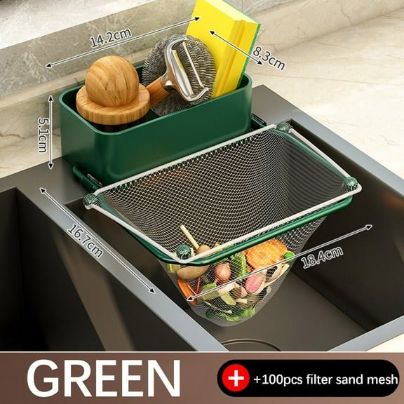 SouMaox Kitchen Sink Strainer Carbon Steel Mesh Rack Basket Filter Disposal Unit for Modern Home Countertop Organization