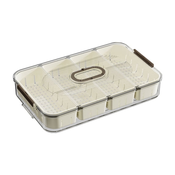 SouMaox Kitchen Spice Storage Box, Portable Sealed Seasoning Case, Transparent Pantry Organizer, Divided Condiment Container Lid