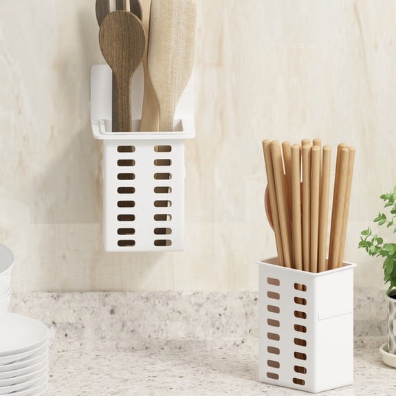 SouMaox Kitchen Utensil Organizer, Partitioned Storage Flatware Holder, Cutlery Caddy, Tool Block and Spoon Drainer for Countertop Space