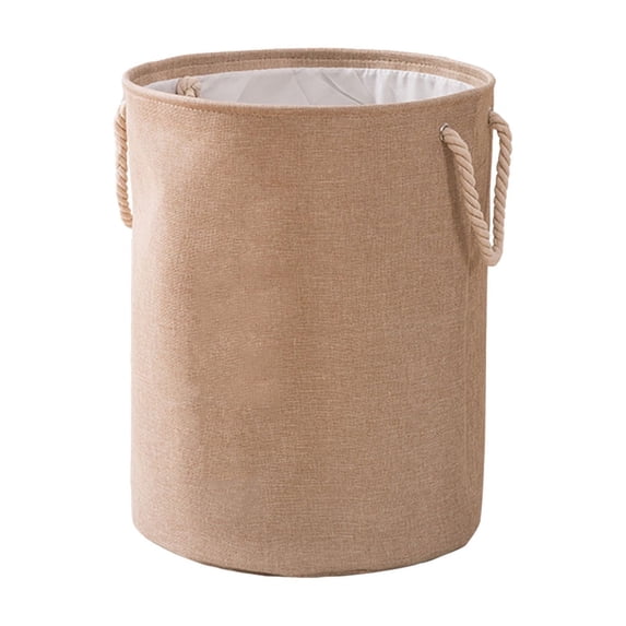 SouMaox Laundry Basket Foldable Canvas Fabric Sisal Rope Handles Sorting Dirty Apparel for Bedroom Bathroom Dorm Storage