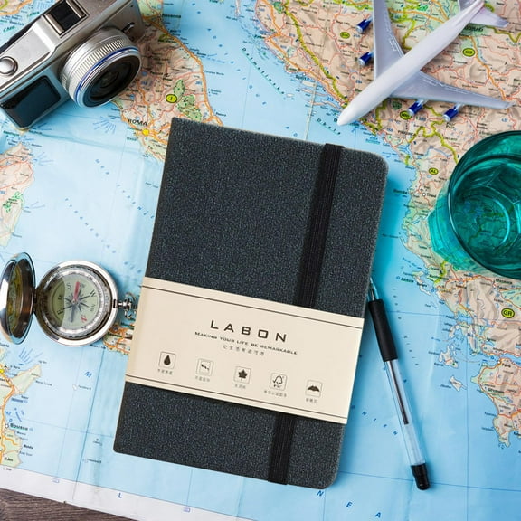 SouMaox Leather Hardcover Notebook, Portable Ruled Journal, Writing Diary Stationery, Note Taking Ledger for Travel Office Business Use