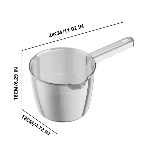 SouMaox Long Handle Water Dipper Bath Jug Kitchen Rinse Cup Transparent Plastic Ladle Multipurpose Household Scooping Tool Bathroom Accessory