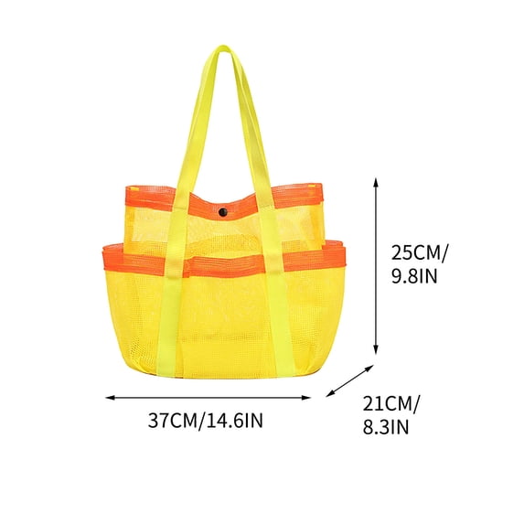 SouMaox Mesh Beach Bag, Large Travel Tote, Portable Swimming Gear Storage, Foldable Vacation Handbag, Multipurpose Sandproof Shoulder Bag