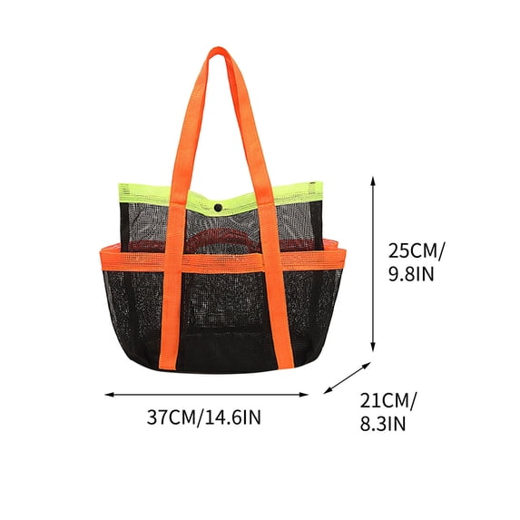 SouMaox Mesh Beach Bag, Large Travel Tote, Portable Swimming Gear Storage, Foldable Vacation Handbag, Multipurpose Sandproof Shoulder Bag