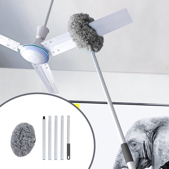SouMaox Microfiber Duster, Long Reach Extension Pole, Ceiling Fan Cleaner, Dusting Furniture Surfaces, for Home Office High Vaulted Walls