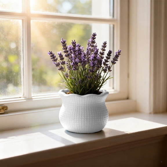 SouMaox Mini Flower Pots, Patterned Crochet Design, DIY Creative Style, Desktop Decorative Ornament for Living Room Home Office Spaces