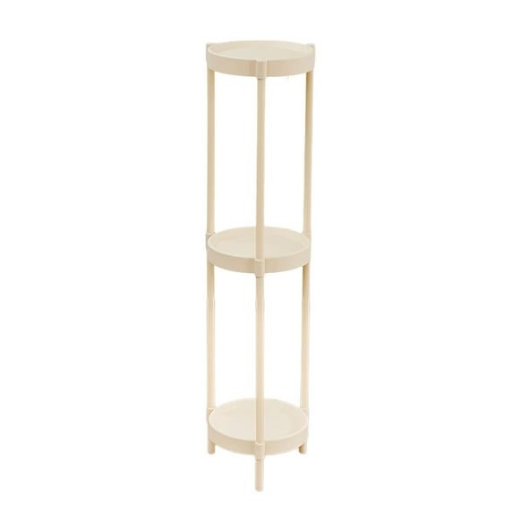 SouMaox Modern Round Side Table, Tiered Plastic Sofa End Stand, Minimalist Bedroom Nightstand, Compact Living Room Storage Tray Rack