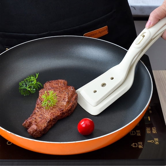 SouMaox Multifunctional Kitchen Flipper, Dual Grip Turner, Silicone Tongs, Frying Stovetop Cooking, for Home Restaurant Breakfast Prep